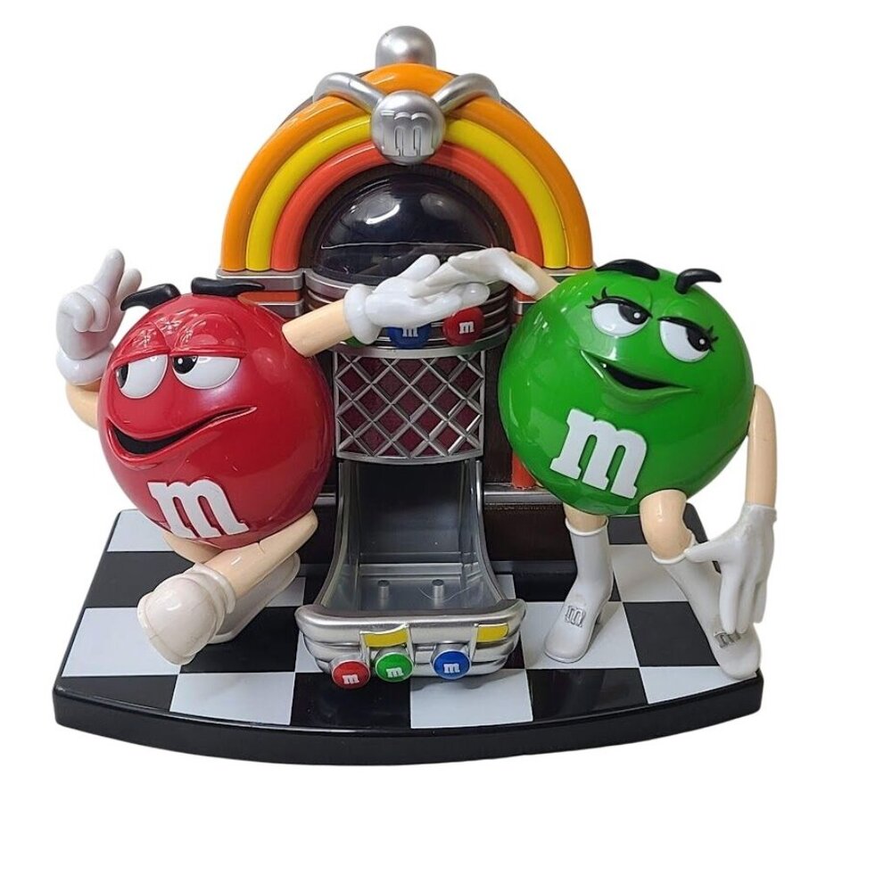 M&M’s Rock ’n Roll Café Jukebox Candy Dispenser Red & Green Characters